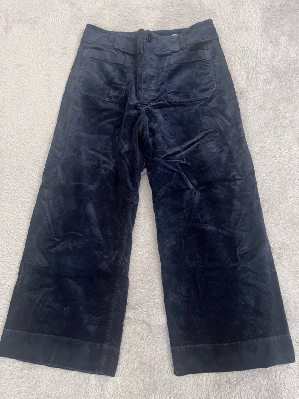 Maeve Anthropologie The Colette Corduroy Wide Leg Pants Navy Blue 27 High Rise